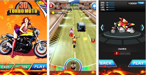 Gameplay screenshot from turbo moto 3d for Android