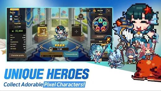 Gameplay screenshot from unknown knights pixel rpg for Android