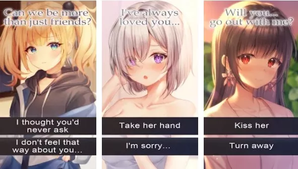 Gameplay screenshot from stepsister shock sexy moe anime dating sim for Android
