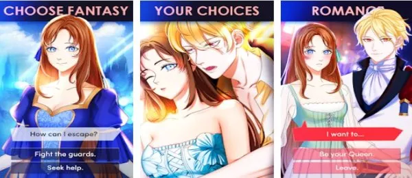 Gameplay screenshot from vampire queen interactive romance game otome for Android