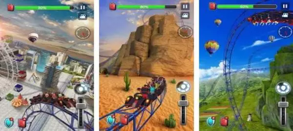 Gameplay screenshot from vr roller coaster for Android