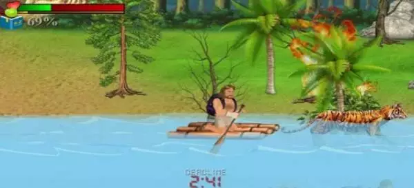 Gameplay screenshot from wrecked island survival sim for Android