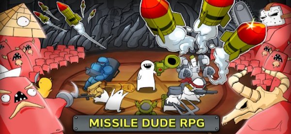 Gameplay screenshot from vip missile dude rpg tap tap missile for Android