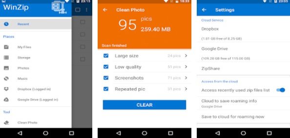 winzip zip unzip tool APK Androdi