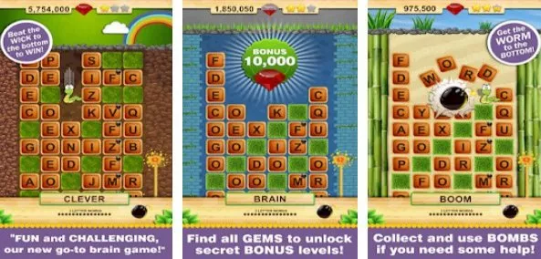Gameplay screenshot from word wow brain training fun for Android