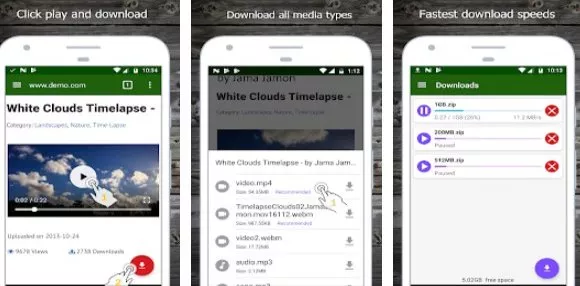 Gameplay screenshot from video downloader for Android