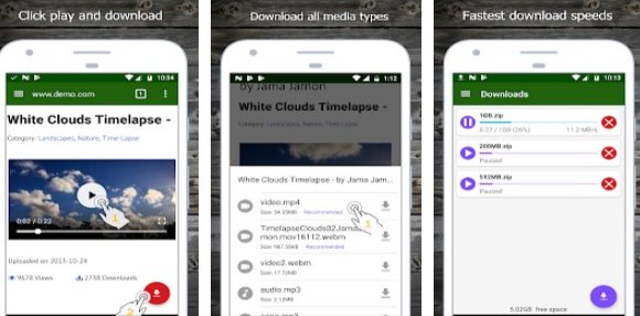 Gameplay screenshot from video downloader for Android