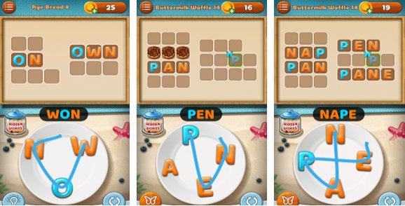 Gameplay screenshot from word puzzle cookies jumble for Android
