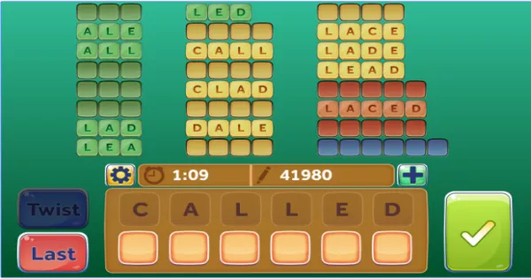 Gameplay screenshot from Word Twist for Android