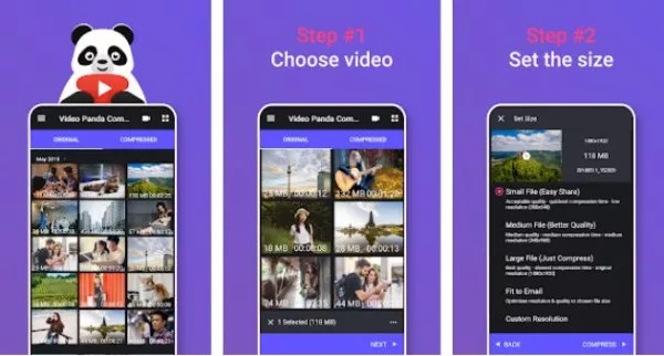 Gameplay screenshot from video ompressor panda resizer for Android