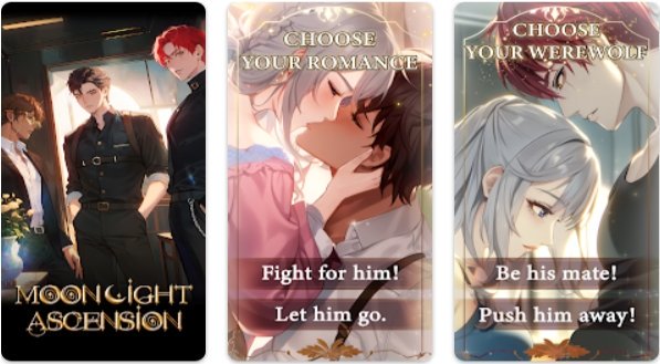Gameplay screenshot from Werewolf Romance Story - Otome for Android