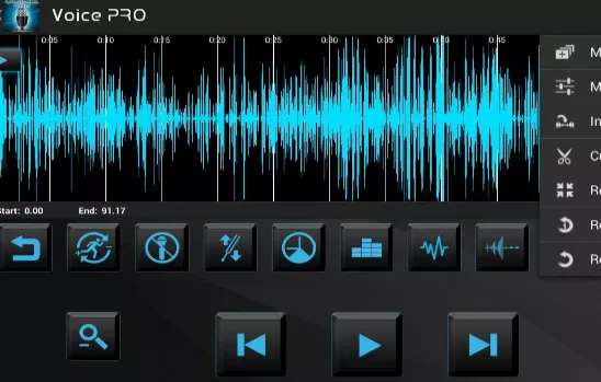 Gameplay screenshot from voice pro hq audio editor for Android