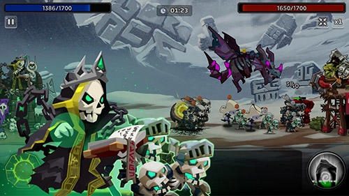 Gameplay screenshot from the wonder stone hero merge defense clan battle for Android