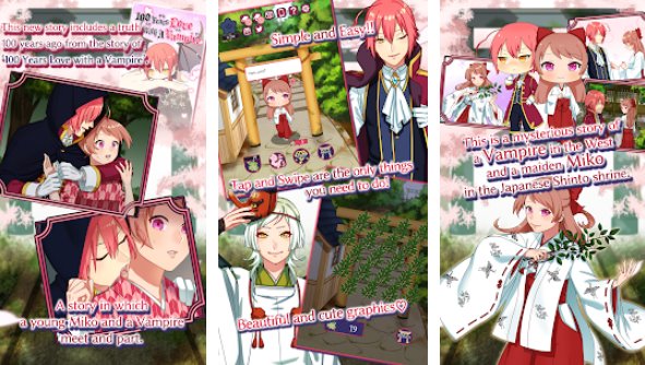 Gameplay screenshot from vampire and miko 100 year promise for Android