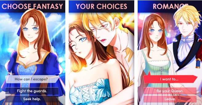 Gameplay screenshot from vampire queen interactive romance game otome for Android