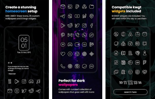 Gameplay screenshot from vera outline white icon pack for Android