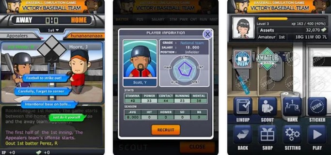 Gameplay screenshot from victory baseball team for Android
