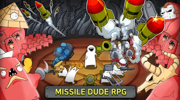 Gameplay screenshot from vip missile dude rpg tap tap missile for Android