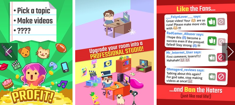 Gameplay screenshot from vlogger go viral tuber game for Android