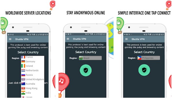 Gameplay screenshot from vpn shuttle vpn free vpn proxy fast vpn for Android
