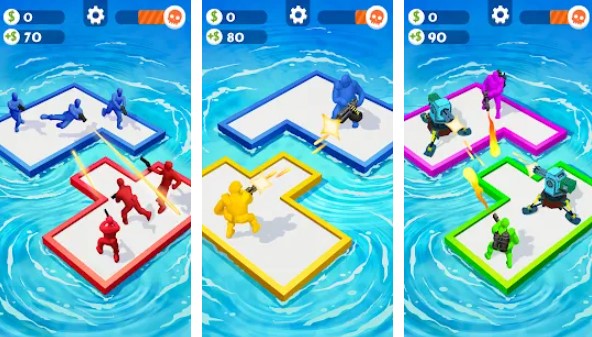 Gameplay screenshot from war of rafts crazy sea battle for Android