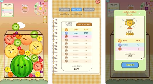 Gameplay screenshot from watermelon merge game for Android