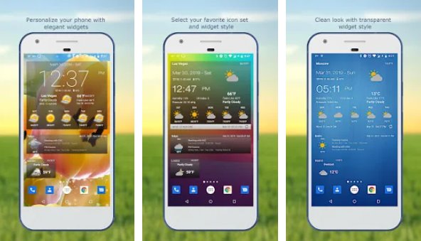 Gameplay screenshot from weather and clock widget for android ad free for Android