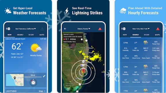 Gameplay screenshot from weather by weatherbug for Android