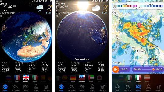 Gameplay screenshot from weather now premium forecast rain radar and widgets for Android