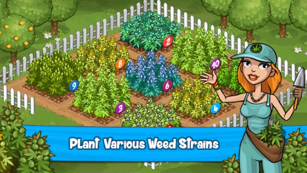 Gameplay screenshot from weed farm tycoon ganja paradise for Android
