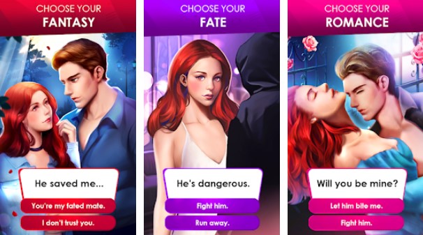 Gameplay screenshot from werewolf romance interactive story game  choices for Android