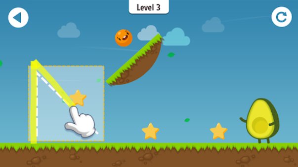 Gameplay screenshot from where s my avocado draw lines for Android