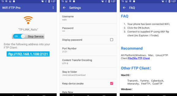 WiFi ftp pro transfer file MOD APK Android