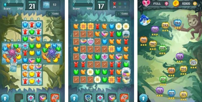 Gameplay screenshot from wicked snow white match 3 puzzle for Android