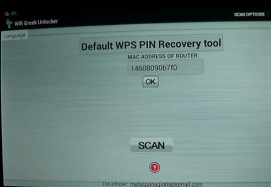 Gameplay screenshot from wifi wps unlocker for Android