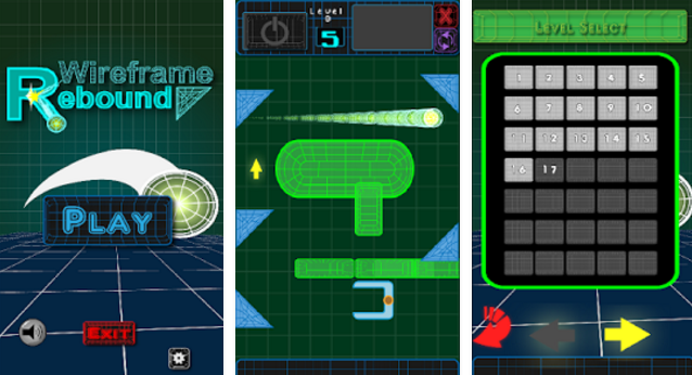 Gameplay screenshot from wireframe rebound for Android
