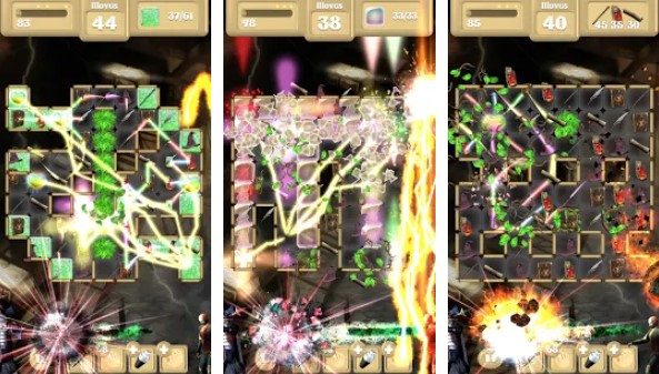 Gameplay screenshot from wizard vs zombie unlocked match 3 for Android