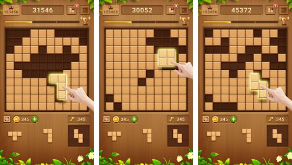 Gameplay screenshot from wood block puzzle free classic block puzzle game for Android