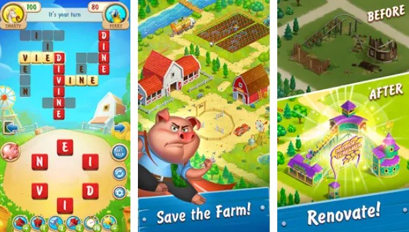 Gameplay screenshot from word arm adventure free word game for Android