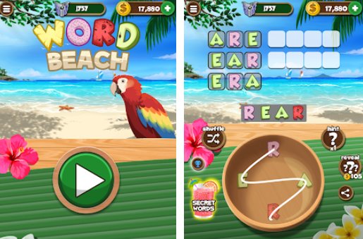 word beach connect letters fun word search games