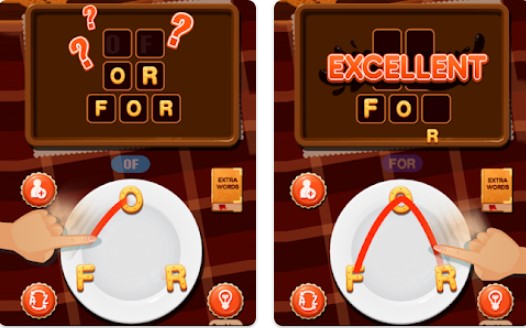 Gameplay screenshot from word cooking for Android