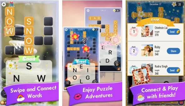 Gameplay screenshot from word crossy a crossword game for Android