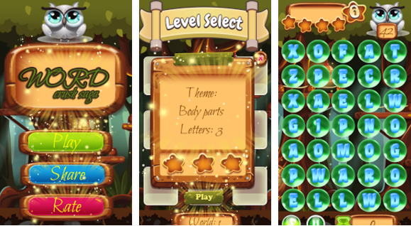 Gameplay screenshot from word crush saga ultimate for Android