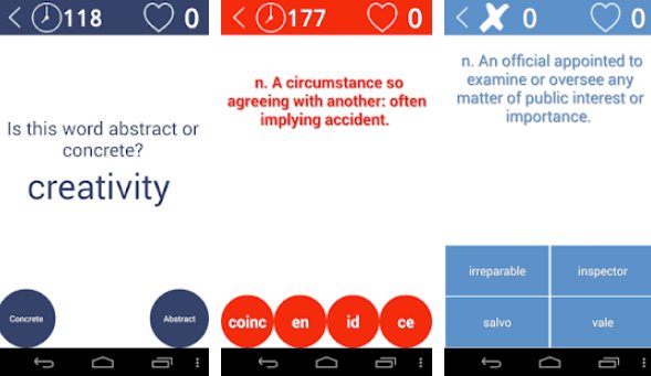 Gameplay screenshot from word games pro for Android