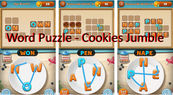 Wort-Puzzle Cookies Durcheinander