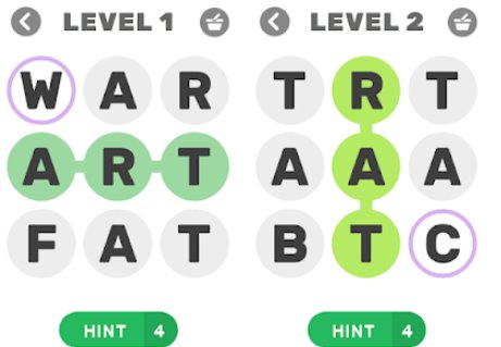 Gameplay screenshot from word rush pro find words for Android
