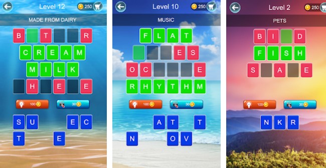 Gameplay screenshot from word search word game for Android