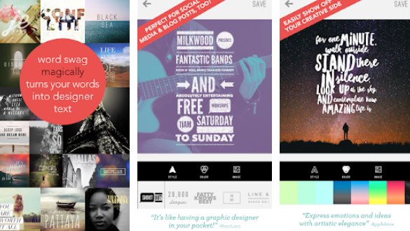 Gameplay screenshot from word swag cool fonts, quotes for Android