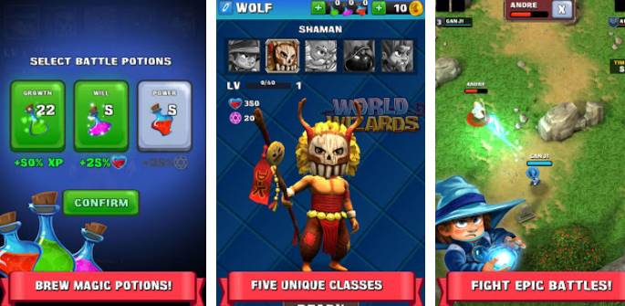 Gameplay screenshot from world of wizards for Android