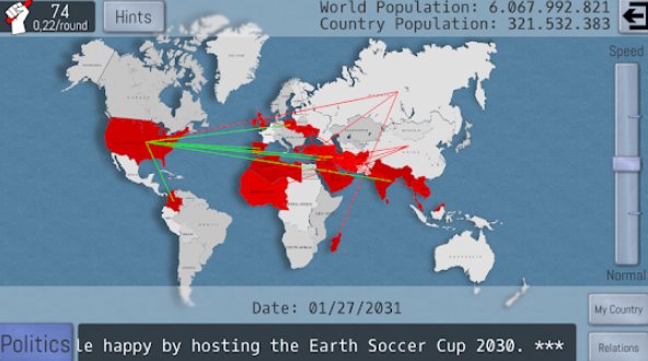 Gameplay screenshot from world peace simulator 2019 for Android